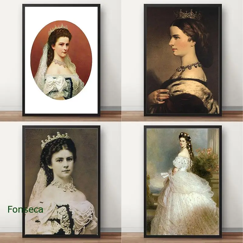 Bavaria Princess Sissi Elisabeth Amalie Eugenie Poster Retro Classic Canvas Painting Wall Art Pictures Home Decoration Gift