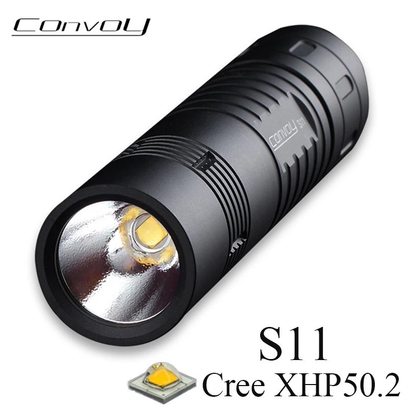 LED Flashlight Convoy S11 CREE XHP50.2 Linterna Powerful Hand Light 2400lm Torch Outdoor Sports Lanterna Work Lamp Hunting Light