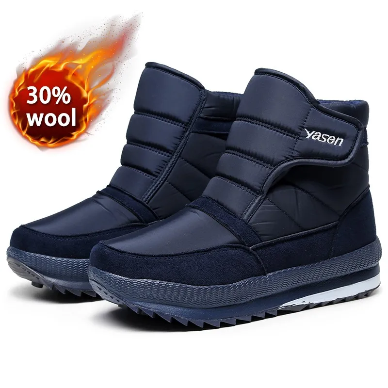 Mens Snow Boots Winter shoes with Fur 2022 Warm Outdoor Casual Men Cotton Work Casual Sneakers Short Boots Cold Resistance 47