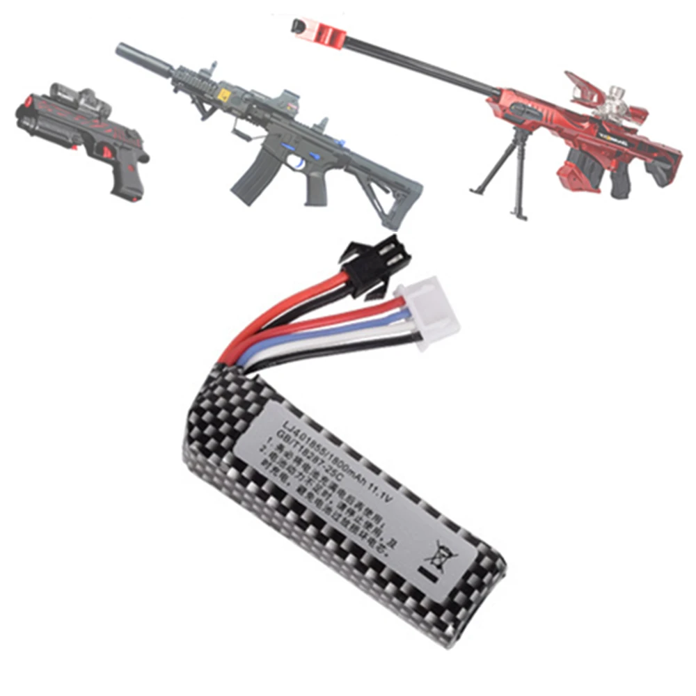 Water Gun 3S 11.1V 1800mAh 25C 401855 lipo Battery+ USB Charger Set for M4/AK Mini Airsoft BB Air Pistol Electric Toys RC Parts