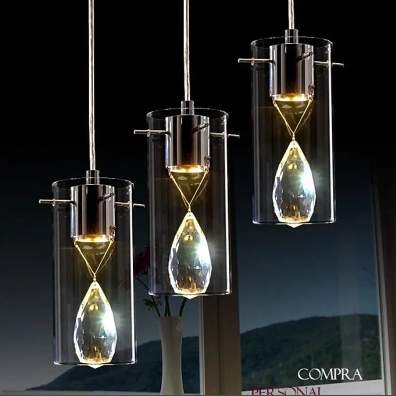 

Modern Crystal Led Pendant Light Fixtures Luxury Suspension Glass Design Hanging Lamp Dining Room Kitchen Home Decor Lighting