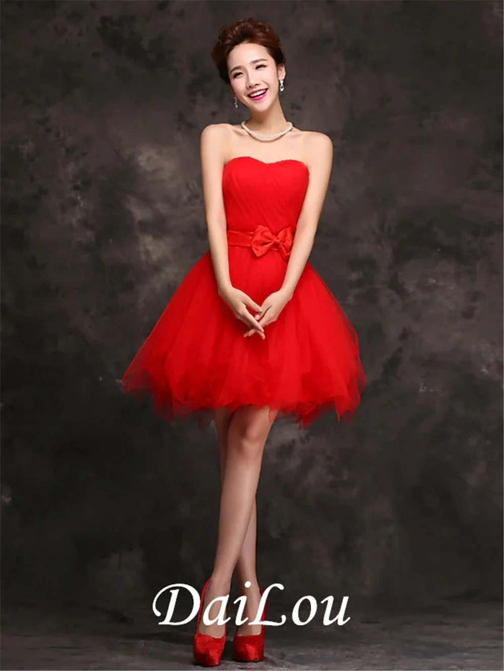 Ball Gown Flirty Vintage Party Wear Cocktail Party Dress Sweetheart Neckline Sleeveless Short / Mini Tulle with Bow(s) 2021