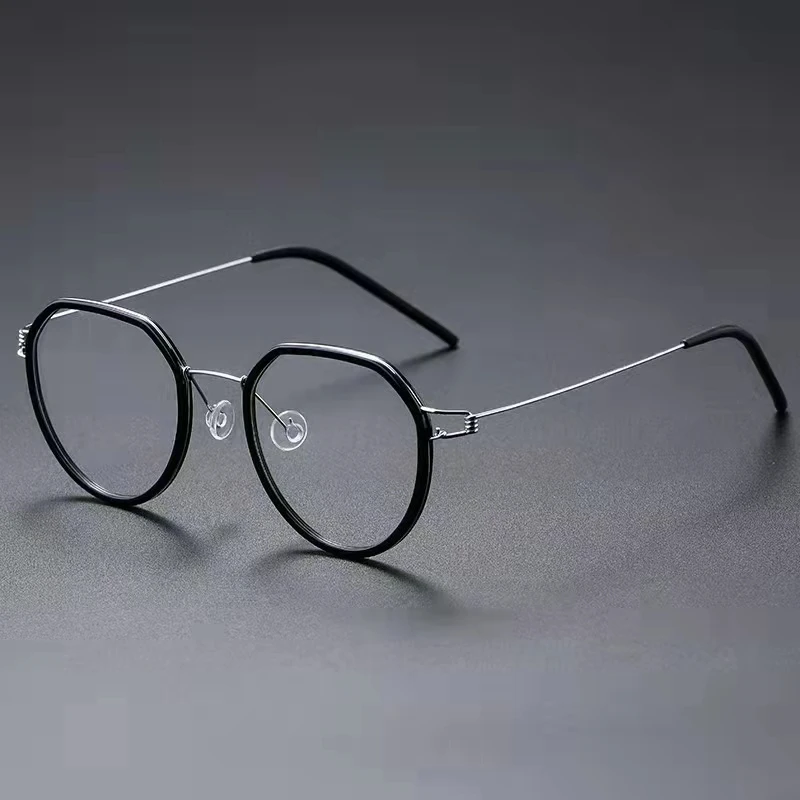 

2022 New Titanium Ultralight Screwless Eyeglasses Frames Acetate Glasses Handmade Designer Mens Women Myopia Rx able