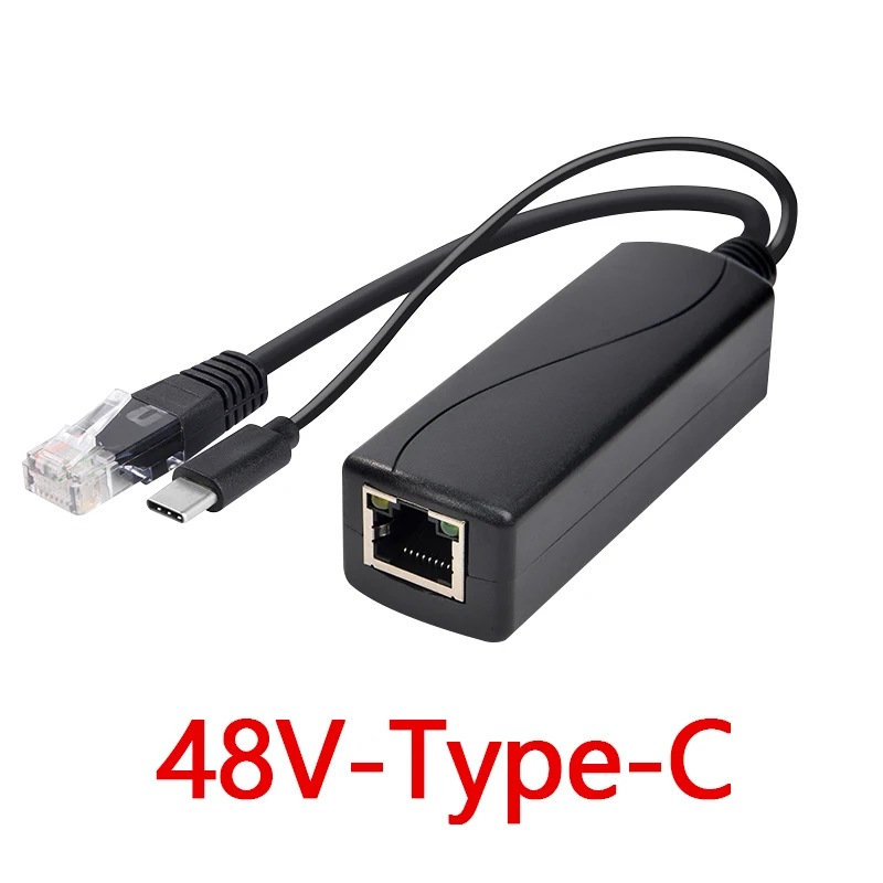 Power 12W Splitter 10*100/100 BPS 48V-Type-C USB Port POE Splitter Standard 48V Zu 5V Power versorgung Modul
