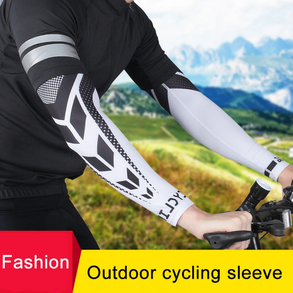 1 Pair Cycling Arm Sleeve Summer Running Arm Warmer Sports Basketball Arm Compression Sleeve UV Protection Sunscreen Arm Cover