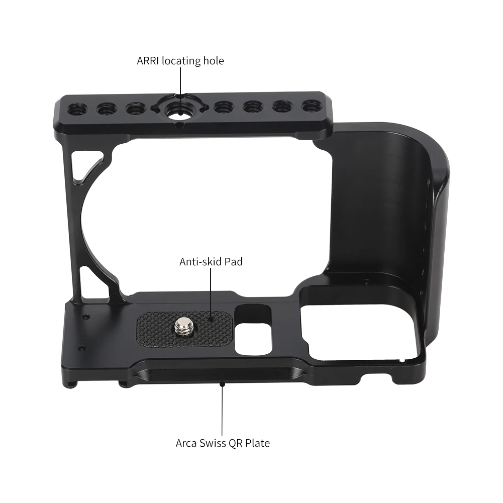 Klatka operatorska Niceyrig z uchwytem, wbudowana płyta szybkiego montażu Arca, zestaw klatki operatorskiej do Sony ZV-E10