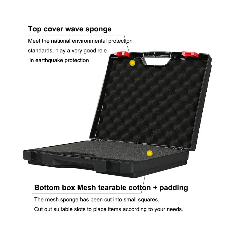 Valigia per cassetta degli attrezzi professionale con Spong custodie Complete per cassetta degli attrezzi custodia per attrezzi in plastica portatile strumento per attrezzature di sicurezza