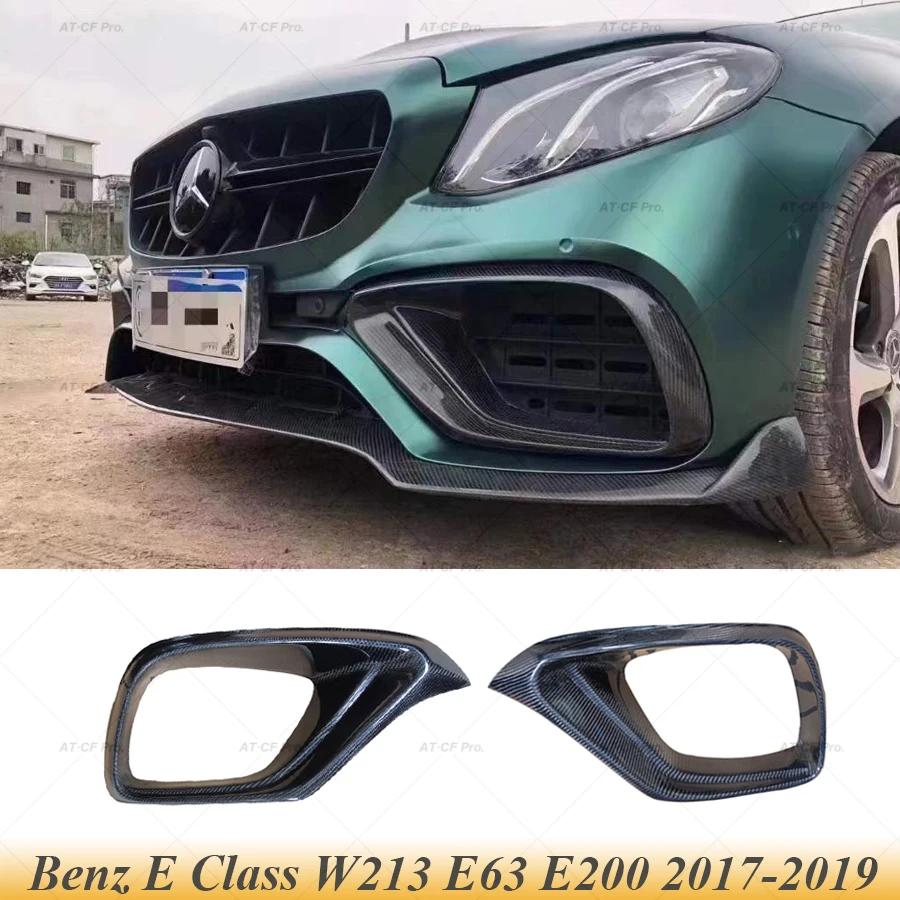 For W213 E63 Carbon Fiber/FRP Front Bumper Air Vent Outlet Cover Trim FogLamp Vent Trim For Benz E Class W213 E63 E200 2017-2019