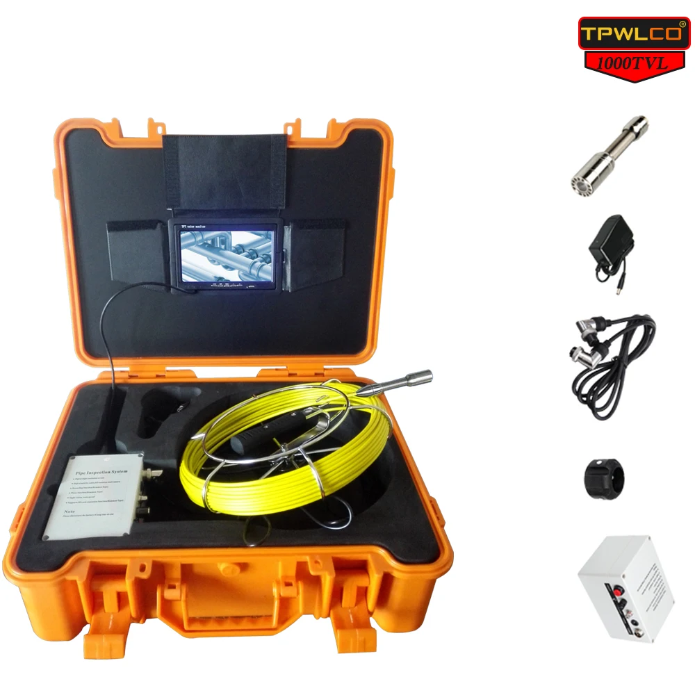 

7'' LCD Display 20m Cable Industrial Pipe Inspection Camera System 23mm Lens Drain Sewer Endoscope Cleaner Plumbing Equipment