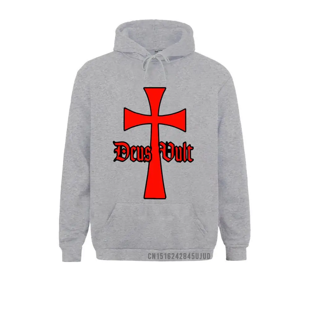 Templar Sweatshirts Men Deus Vult With Templar Cross Knights Sportswear Costume Vintage Hoodie Tee Clothes Best Gift Idea