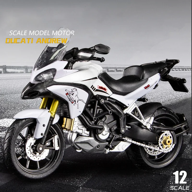 1:12 Ducati MTS Enduro Racing Motorcycles Simulation Alloy Motorcycle Model Shock Absorbers Collection Toy Car Kid Gift