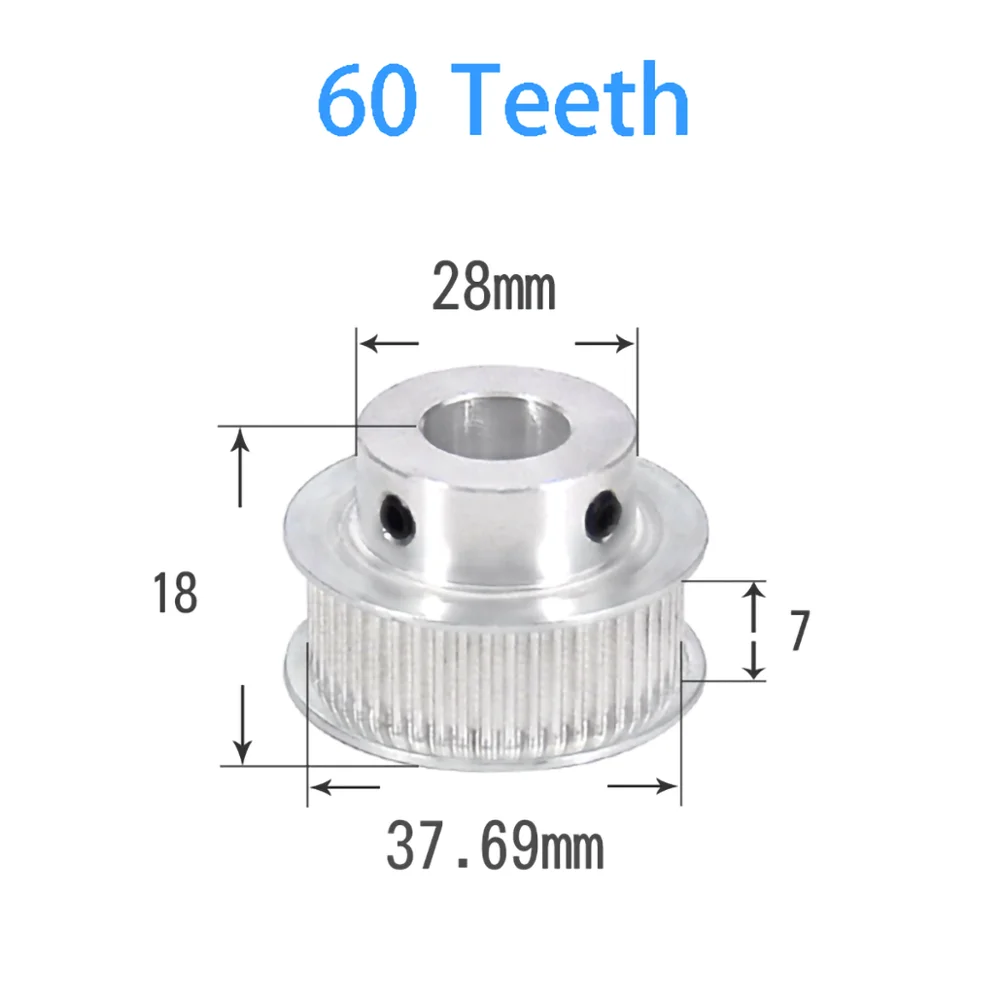 

1Pcs BF Type 60-80 Teeth 2GT Timing Belt Pulley Slot Width 7mm/11mm Bore 5-10mm For 6mm/10mm Belt CNC/Step Motor