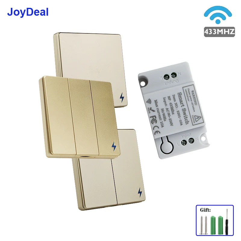 

Переключатель настенный беспроводной, 433 МГц, 110 В, 220 В, 1 канал