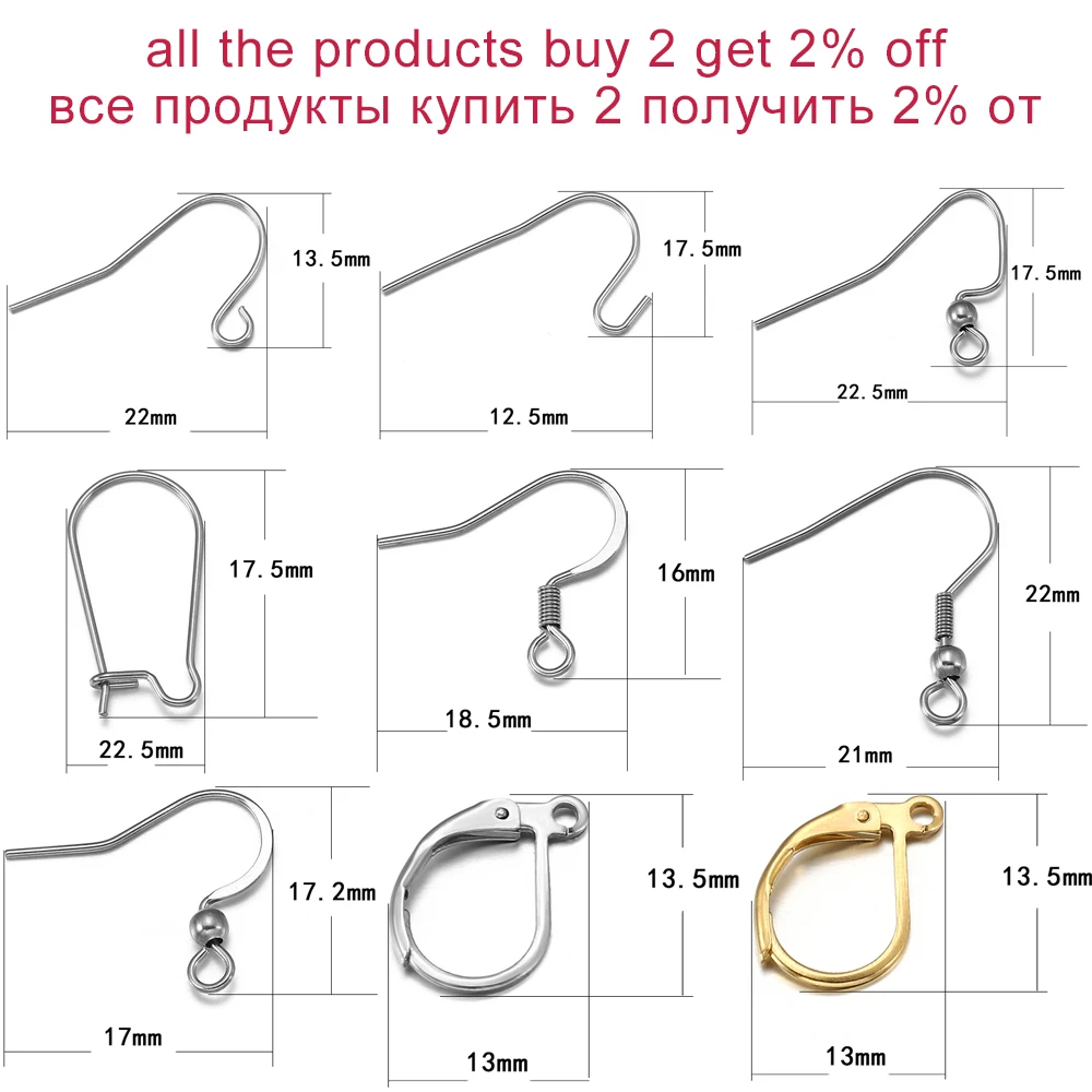 20-50 stücke Gold Edelstahl Hypoallergen Ohrring Haken Fisch Earwire Ohrringe Haken Ohrring Drähte Für Schmuck Maki – Detail 3