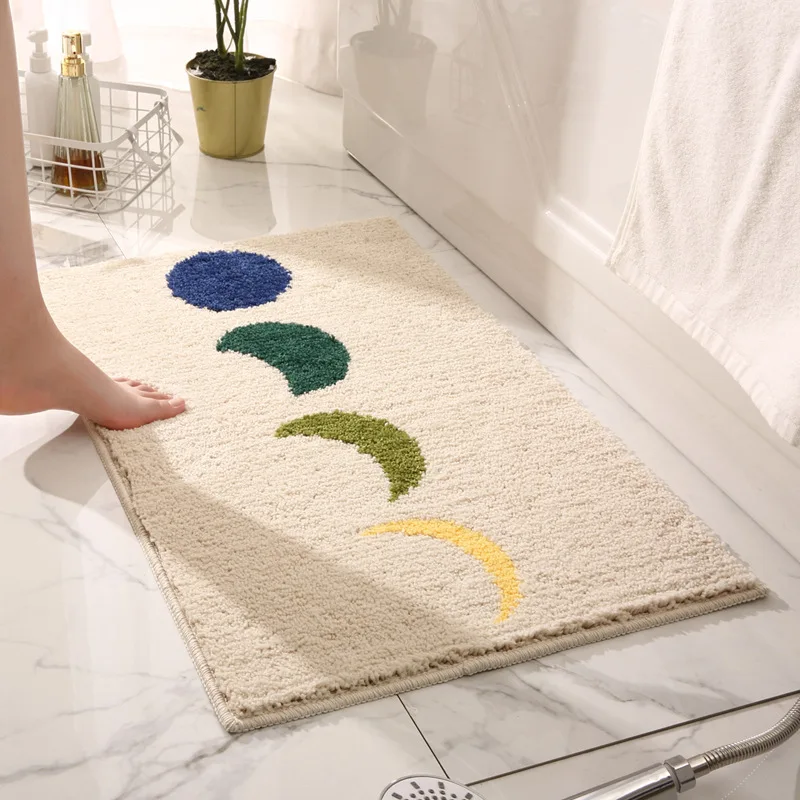 Simple Thickened Bathroom Absorbent Floor Mat Carpet Household Entrance Door Flocking Non-Slip Mat