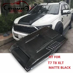 CITYCARAUTO 2015+ Black Bonnet Scoop Hood For Ranger T7 pickup car matte Black Bonnet Hood fit For T7 Endeavour Everest 2016+
