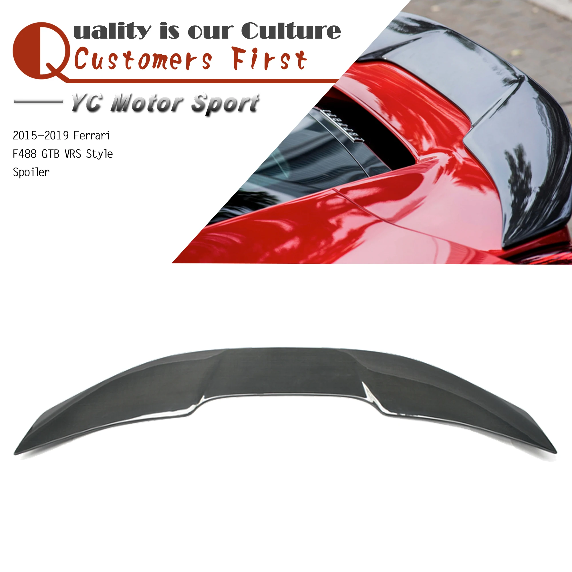 Car Accessories VRS Style Spoiler Fit For 2015-2019 F488 GTB VRS Style Rear Spoiler Wing