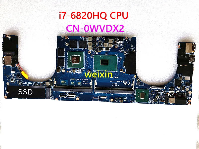 

FOR Dell Precision 5510 Motherboard WVDX2 0WVDX2 CN-0WVDX2 with i7-6820HQ CPU & 2GB AND M1000M 100% test good mainboard