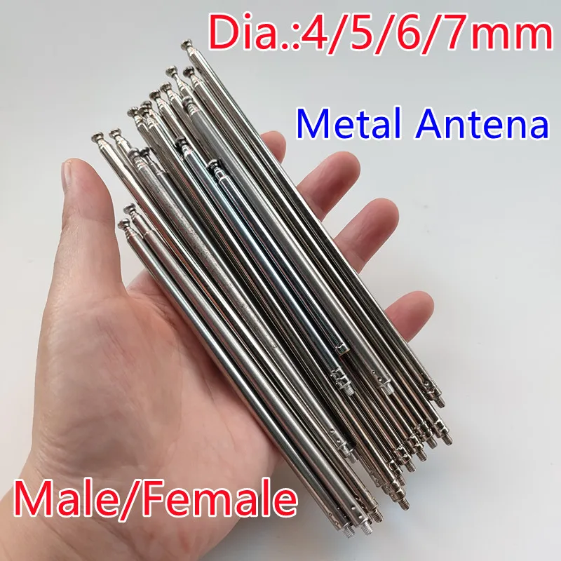 Free Shipping Metal Antena Transmitter Antenas 4mm 5mm 6mm 7mm Female Male Plug R/C Toys Cars Truck Tank Helicopter Spare Parts