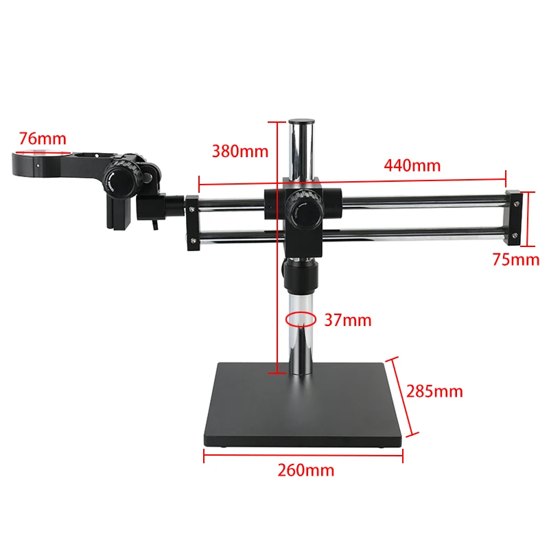 Universal Double Arm Boom Stand Microscope Bracket Adjustable Diameter 76mm Holder For Binocular Trinocular Stereo Microscope