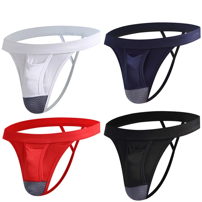 1pcMen Jockstrap men underwear thongs briefs cueca male panties g string thongs sexy gay men underwear jockstrap mesh underpants