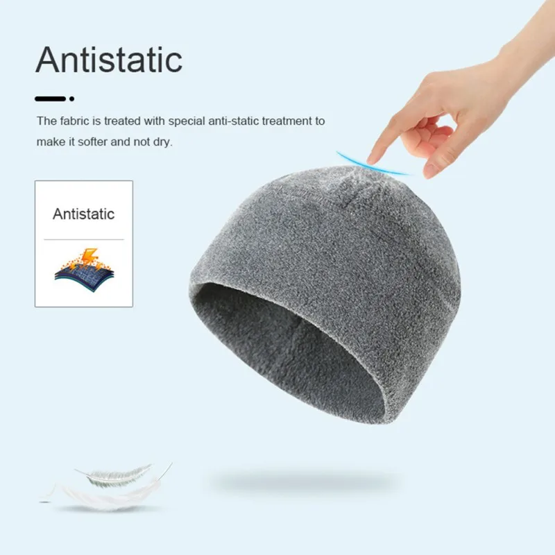 Unisex ciepła czapeczka z polaru zimowego męska czaszka czapka typu Beanie do jazdy na nartach z czapka kolarska gruba, wiatroodporna czapka