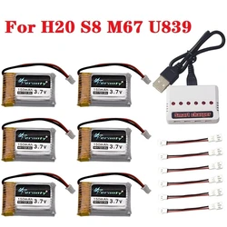 3.7V 150mah 30c LiPo battery Charger set for H20 S8 M67 U839 RC Quadcopter helicopter spare parts for H20 3.7V Drones batteries