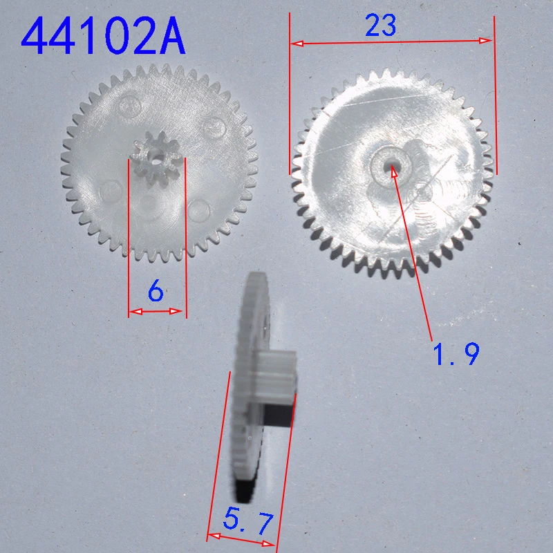 30pcs 44+10T 1.9/2.1mm hole plastic gear 0.5M dron rc car plane robot kids toys for boys diy baby accessories GP44102A/B