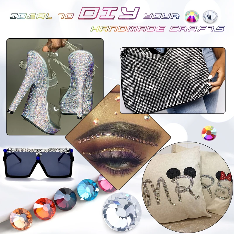 QIAO Hot-Fix Glas-Strasssteine Kobaltviolett/Lila Kristall Flache Rückseite SS6-SS30 für DIY-Kleidungsdekorationen zum Aufbügeln – Detail 7