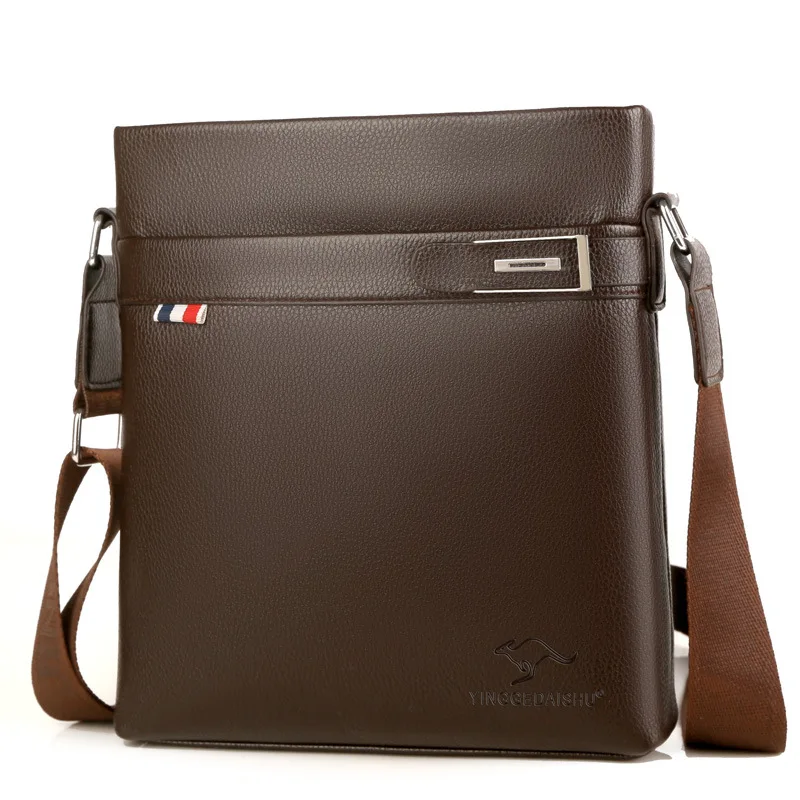 Men\'s Shoulder Bag PU Leather Cross Body Bag  Messenger iPad Case Casual Male Travel Bag Big Capacity Tote Black&Brown