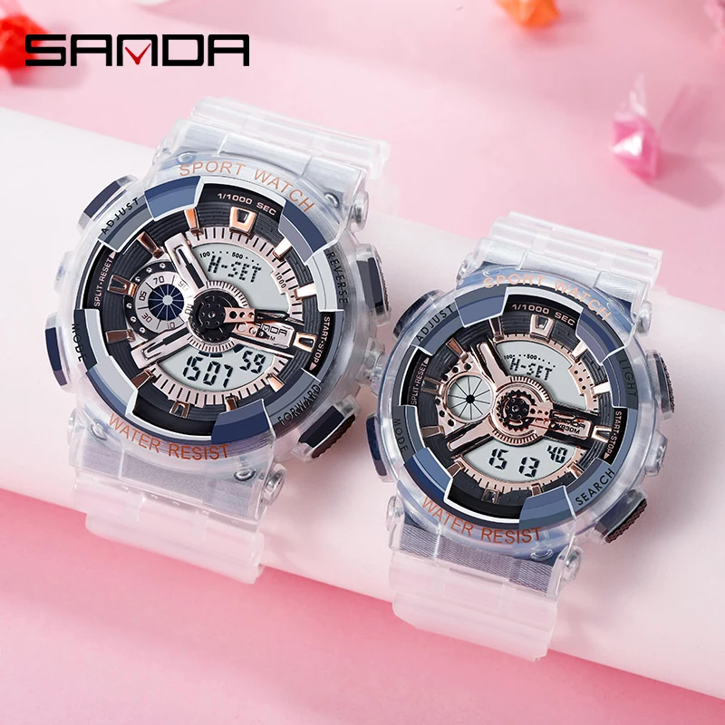 SANDA G Style Sports Watch Men And Women Couple Waterproof Military Watch Vibration Fashion Analog Quartz Electronic Watch