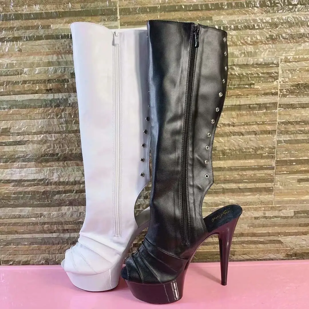 6 inch, sexy 15cm open toe and beautiful stage shoes, runway model high boots, pole dancing shoes