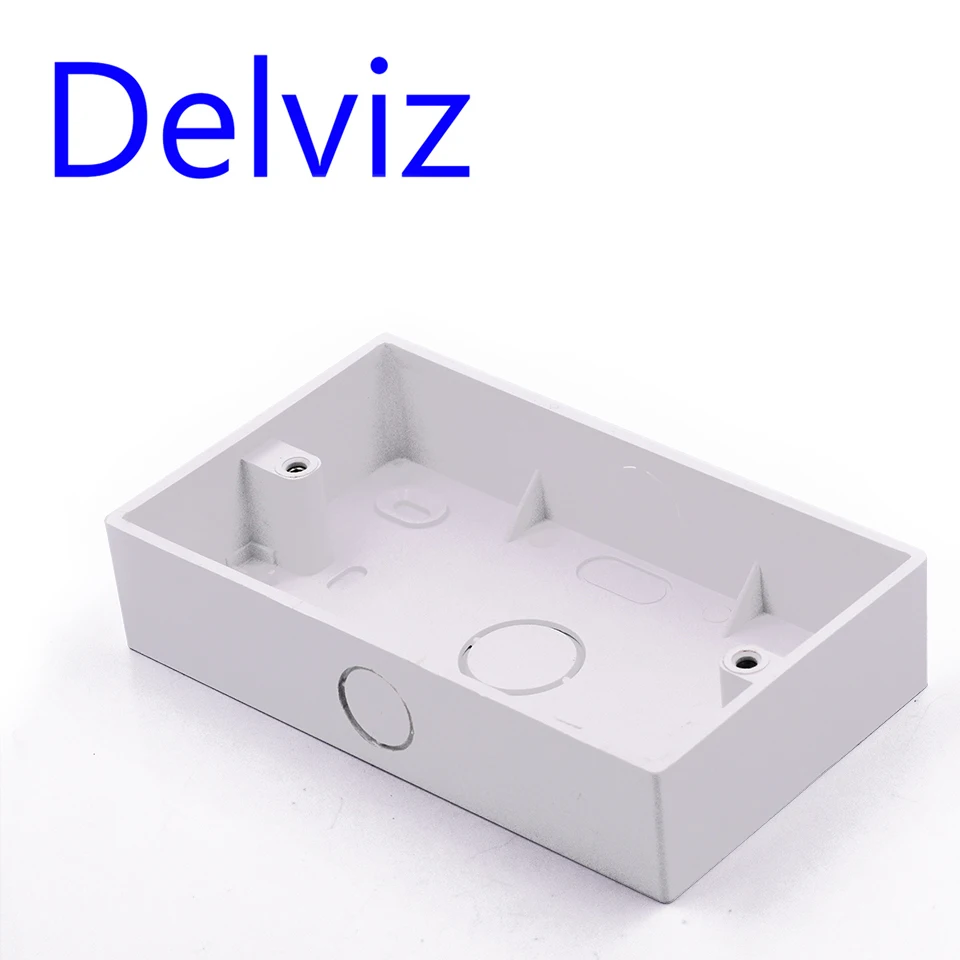 Delviz-caja de montaje externo para interruptor de pared estándar, material de plástico, Cassette de enchufe de pared, caja de conexiones de pared