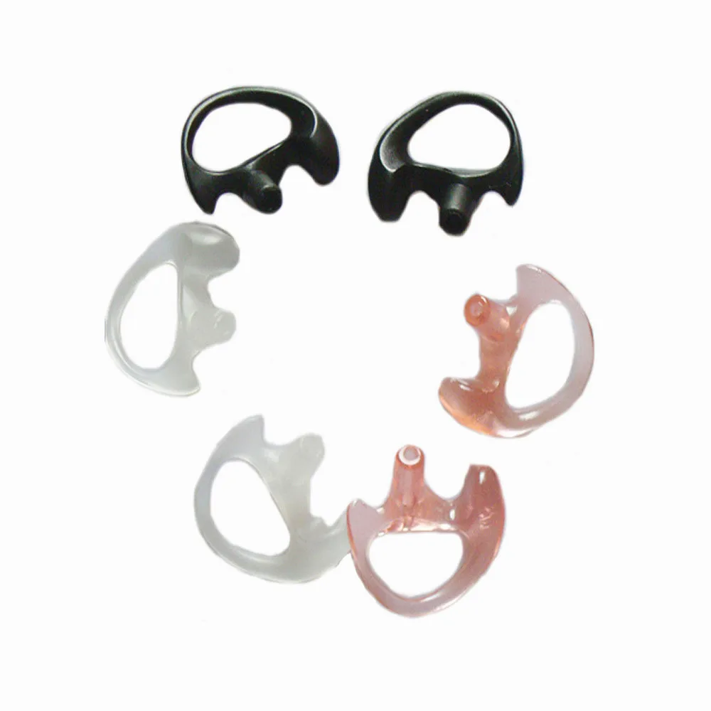 10 Pair Silicone Earloop Medium Earbud Earmold Molden Ear Mold Flesh Gel Open Insert Acoustic Tube For Baofeng Two-way Radio