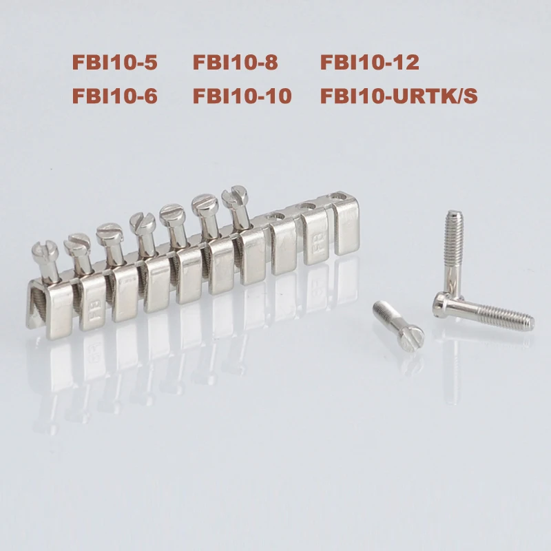 5/20pcs Central Connector Short Circuit Center Connection Strip FBI10-5/6/8/10/12/15/URTKS for UK Din Rail Terminal Block Parts