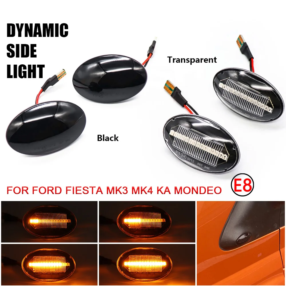 Dynamic LED Car Tuning Signal Light Side Repeater Lamp For Ford Fiesta III IV MK3 MK4 19902000 2001 KA Mondeo I Transit Tourneo