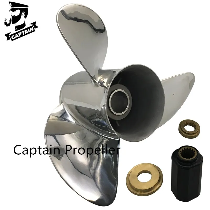 Captain Propeller 13 3/8x23 Fit Yamaha Outboard Engines 150HP F250 F300  Stainless Steel 15 Tooth Spline RH  6G5-45976-01-98