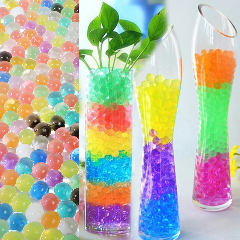 100pcs Crystal Soil Water Beads Paintball Mud Wedding Home Plant Wedding Decoration for Flowers Grow Magic Jelly Hydrogel Balls