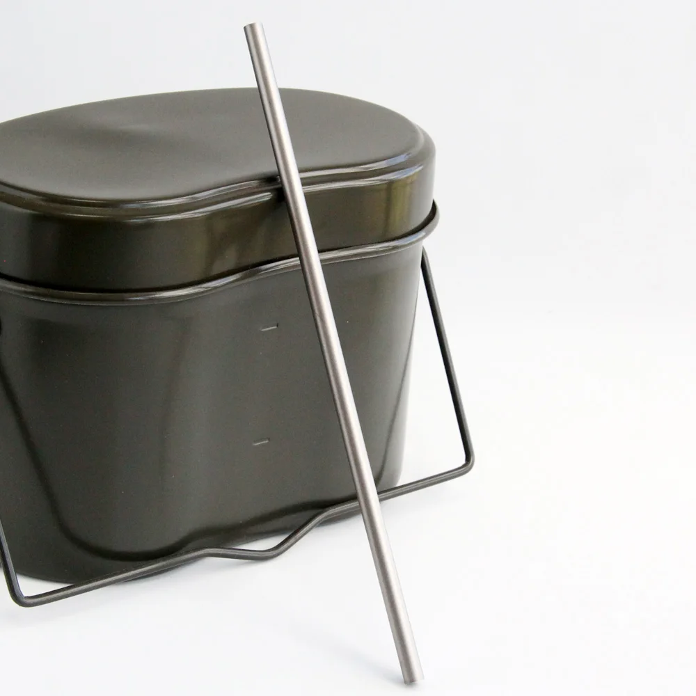 QingGear Reusable Eco-friendly Outdoor Camping Drinkware Supper Strong and Ultralight  Straight  Titanium Drinking Straw