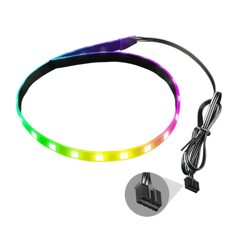 OOTDTY Coolmoon 40cm Magnetic RGB LED Backlight Strip Light with 4 Pin Header Digital Light Lamp Lighting for PC Computer