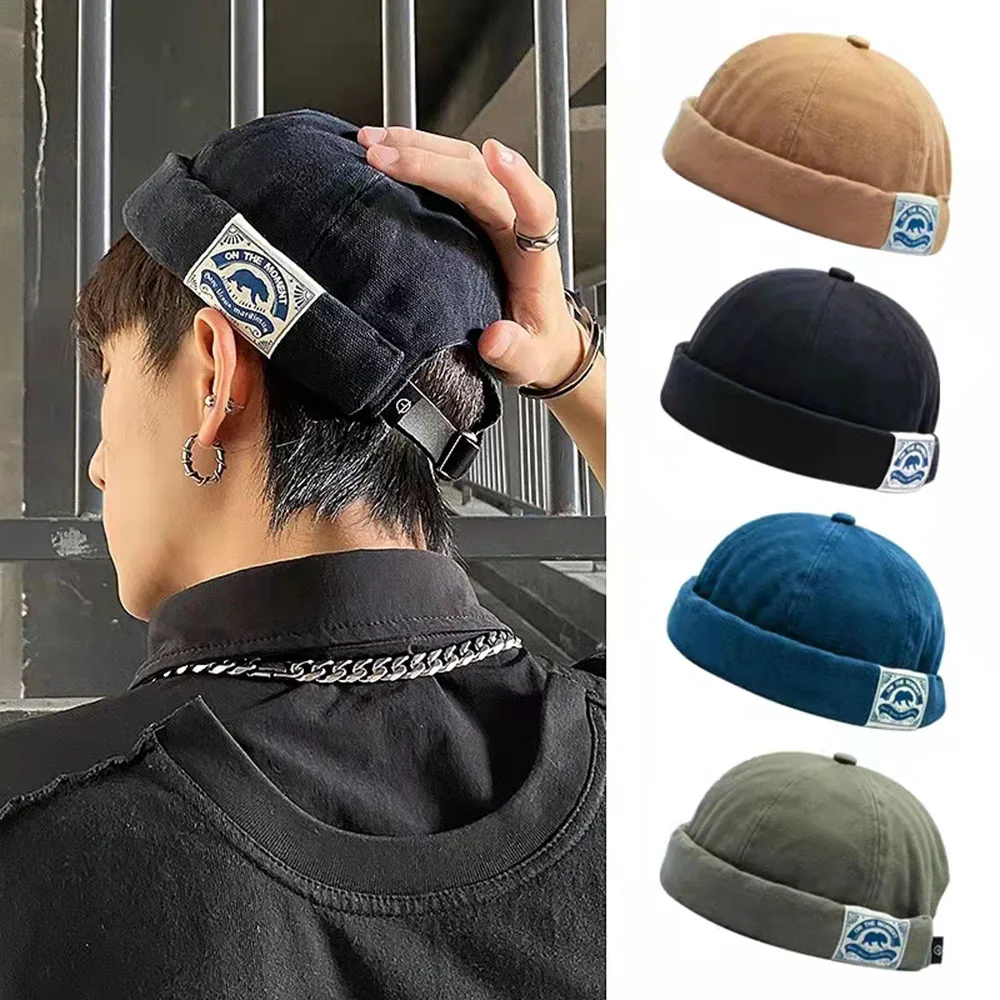 Moda Bawełniany kapelusz bez ronda Mężczyźni Kobiety Retro Skullcap Melon Docker Cap Street Hip Hop Bez wizjera Letnia czapka outdoor Gorras