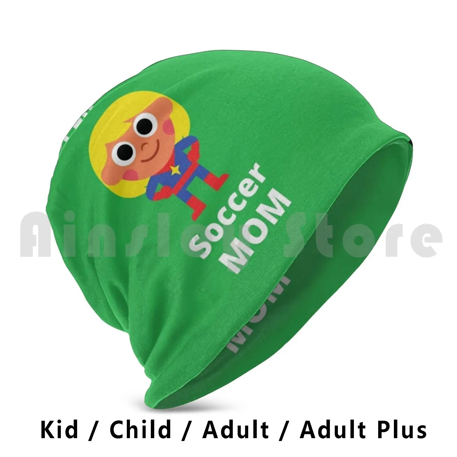 Soccer Mom Super Hero Beanie Hedging Cap DIY Print Cushion Mother Mom Scoccer Youth Sports Team Team Play Children