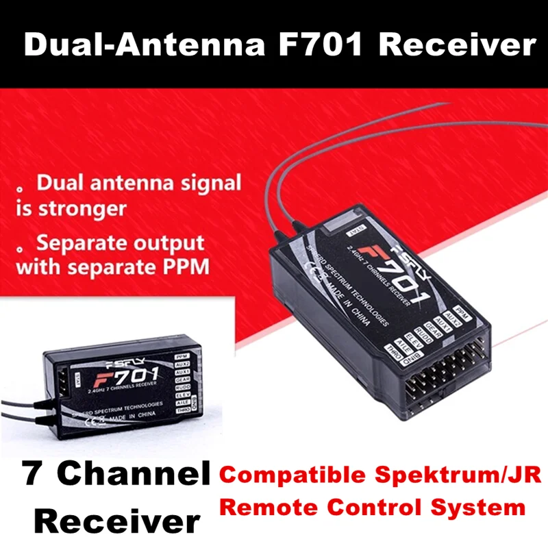 F701 RC Receiver PPM 2.4GHz 7CH DSMX DSM2 Spread Better Than Spektrum AR7000 For DX7 DX8 JR Transmitter for Helicopter