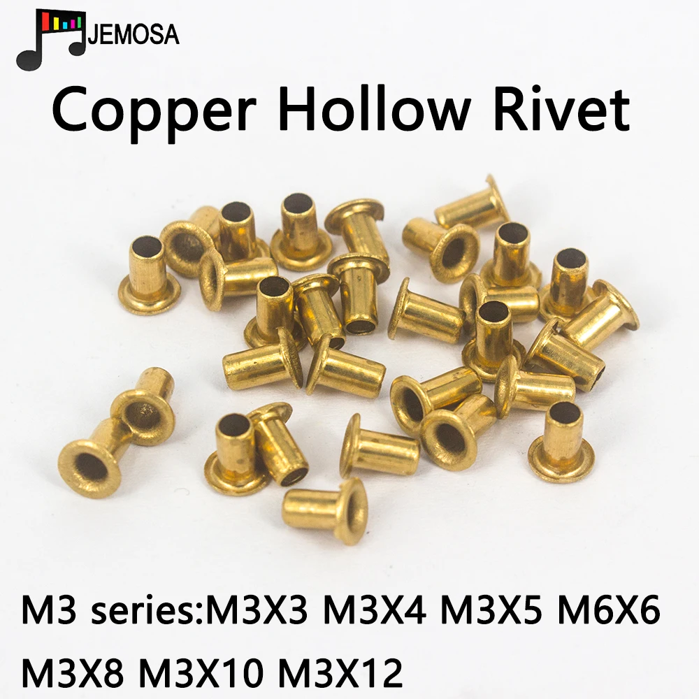 200PCS M3*3/M3*4/M3*5/M3*6 Rivet Hollow Copper Tubular Rivets Double-sided Circuit Board PCB Nails Copper Hollow Rivet Nuts Kit