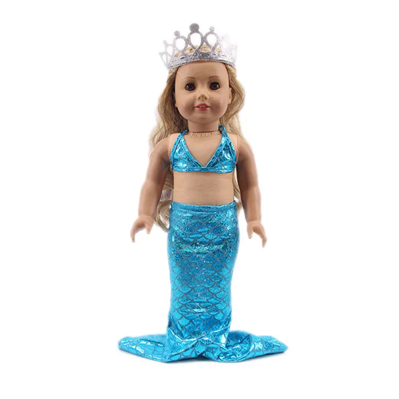 Doll Clothes Mermaid Swimsuit Accessories For 18 Inch American&43Cm Baby New Born，Baby Birthday Festival Gift