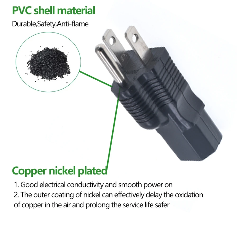 محول الطاقة الأمريكية محول قابس ، Nema 5-15P إلى IEC 320 C13 محول ، الولايات المتحدة 3 شوكات ذكر إلى IEC شاحن أنثي PDU APC UPS الأسود
