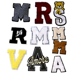 Cartoon Decorative Patch English Letters icon Towel Embroidered Applique Patches For DIY Iron on Badges Stickers on the clothes