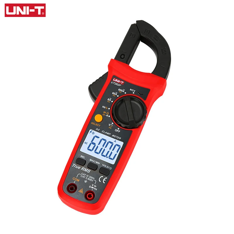 UNI-T UT202F UT204R Digital Clamp Meter AC DC Current Amperometric Clamp Voltammeter True RMS Voltage Tester Frequency Meter