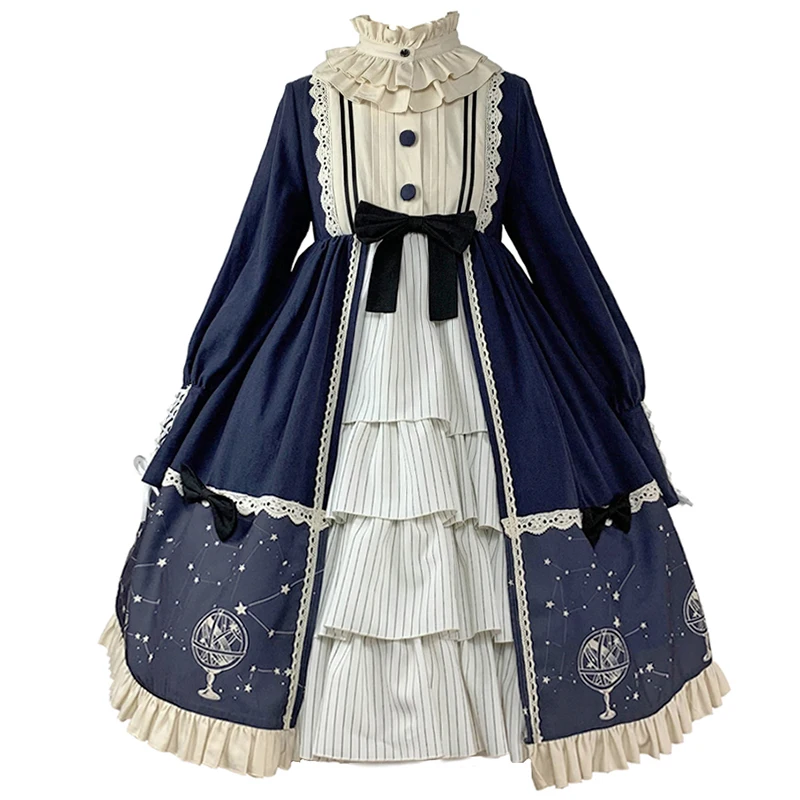 Robe élégante de style victorien, taille haute, tenue de cour française, kawaii, fée lolita palace, princesse lolita, adorable, loli cos