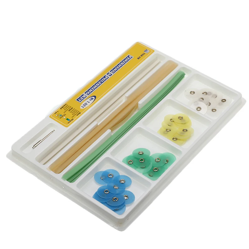 

123PCS/Box 12mm 48pcs Dental Finishing and Polishing Discs Gross 75pcs Reduction Contouring Mandrel Stripes Set Filling Material